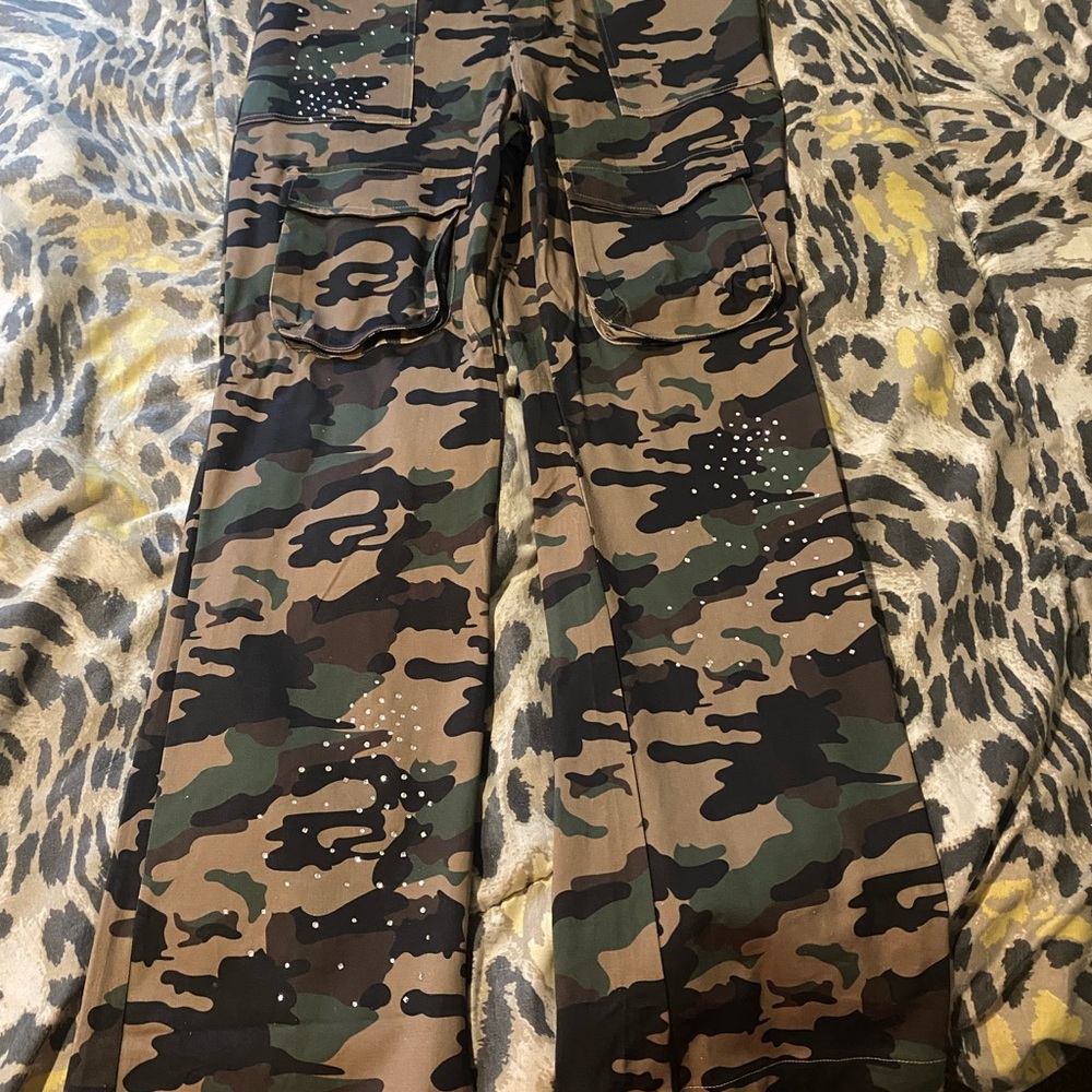 Camouflage Straight Leg Jeans